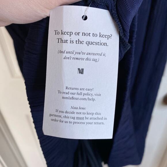 NWT MM LAFLEUR Oak Dress Aegean Blue Navy Crinkle Plus Size 20 New Office - Picture 10 of 11